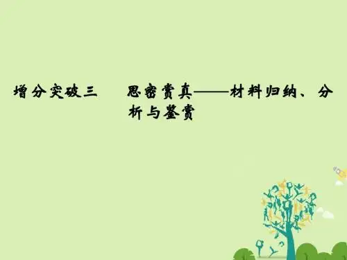 江苏专用届高考语文二轮复习文科加考内容附加题增分突破三思密赏真 材料归纳分析与鉴赏课件