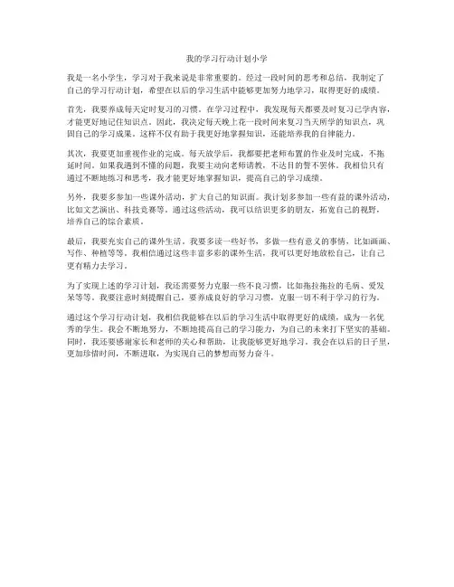 我的学习行动计划小学