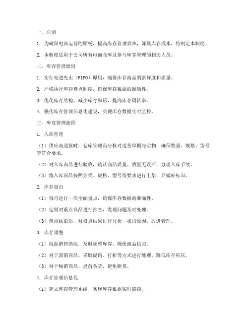 电商整理库存管理制度范本