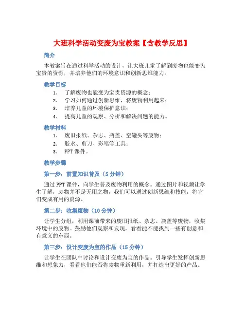 大班科学活动变废为宝教案【含教学反思】 (2)