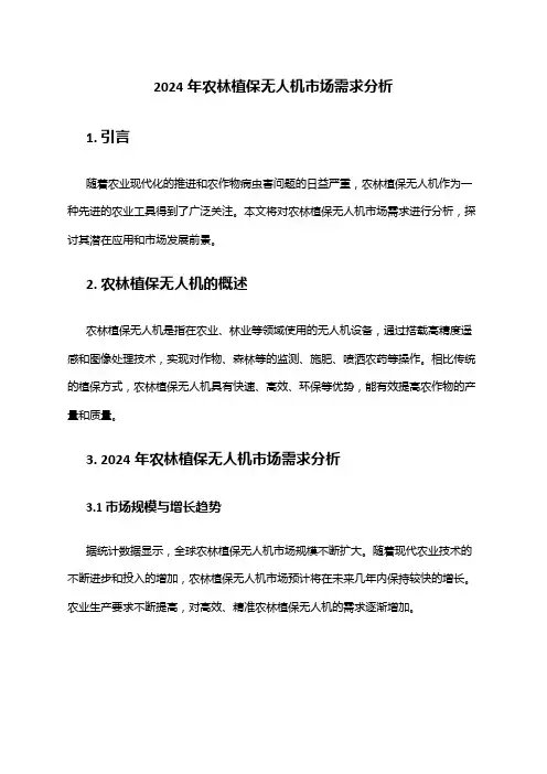 2024年农林植保无人机市场需求分析