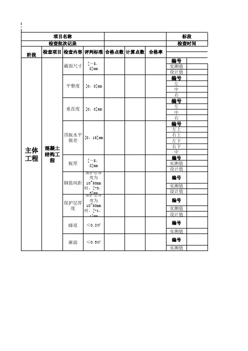 实测实量统计表