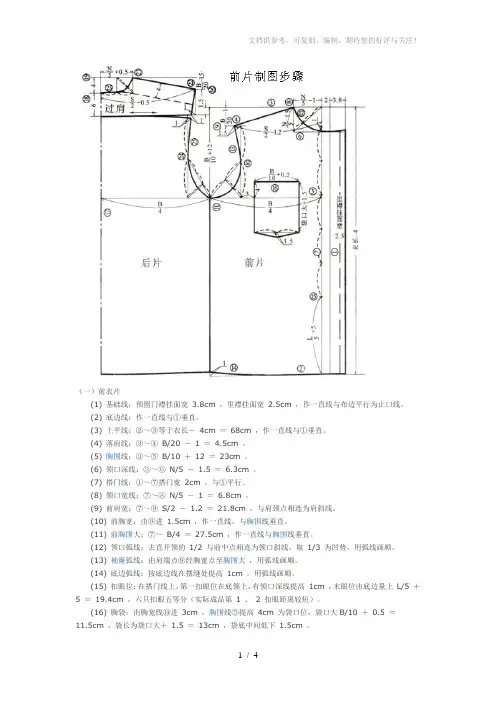 男衬衫制图完美图例说明