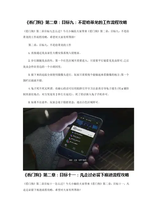 看门狗目标九不是给蒂龙的工作流程攻略