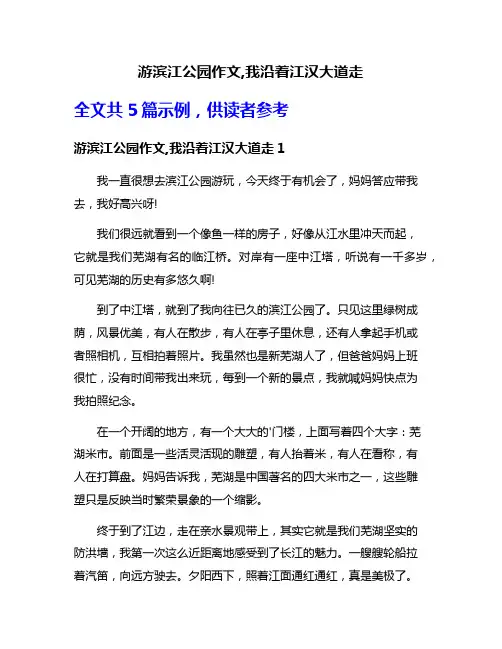 游滨江公园作文,我沿着江汉大道走