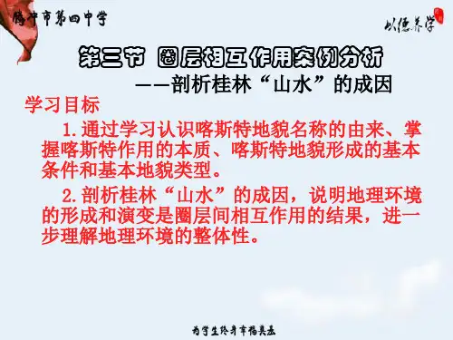 鲁教版高一地理必修一 第三节 圈层相互作用案例分析——剖析桂林“山水”的成因 (1)(共24张PPT