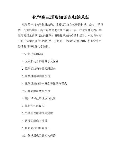 化学高三球形知识点归纳总结