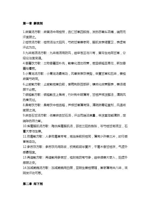 164首经典常用方剂歌诀