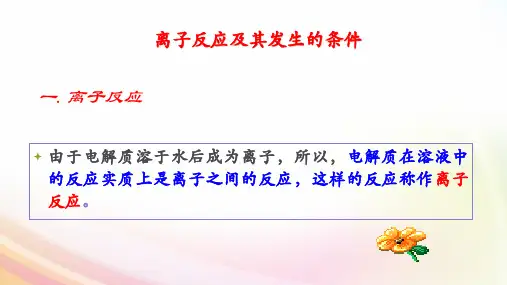 离子反应及其反应条件