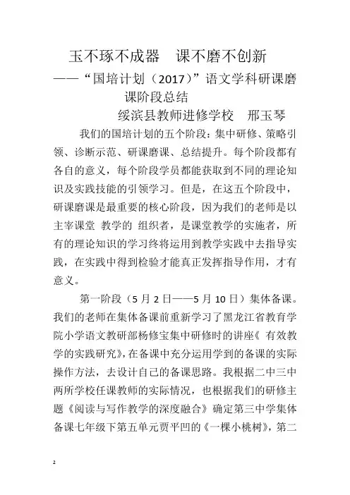 玉不琢不成器  课不磨不创新