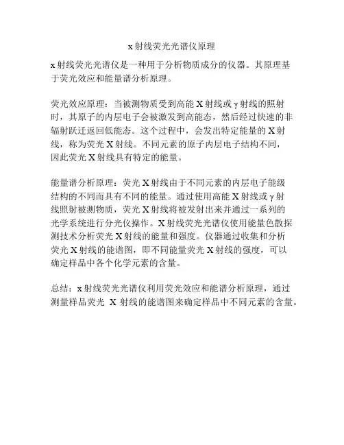 x射线荧光光谱仪原理