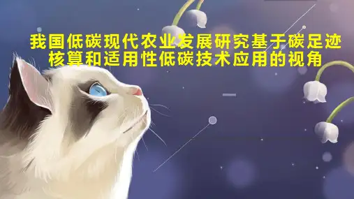 我国低碳现代农业发展研究基于碳足迹核算和适用性低碳技术应用的视角