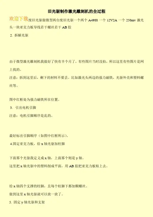 旧光驱制作激光雕刻机的全过程