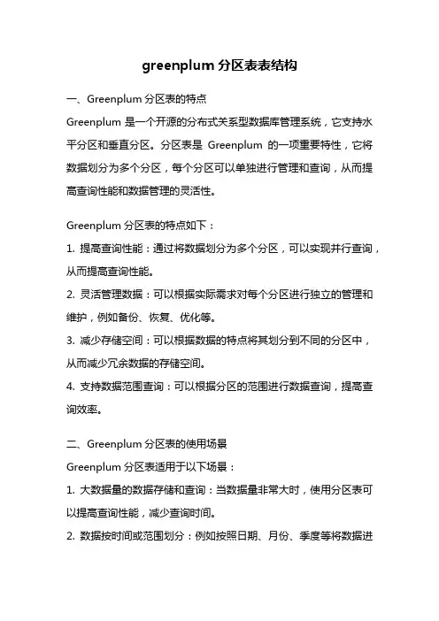 greenplum分区表表结构