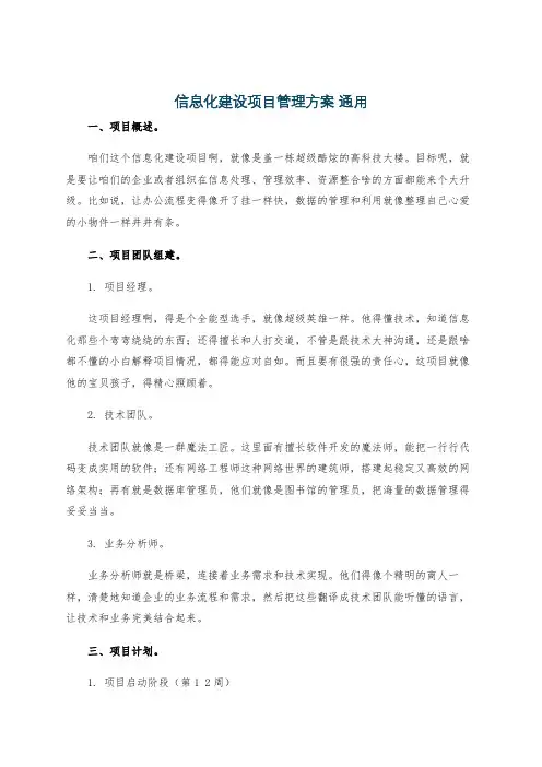 信息化建设项目管理方案 通用