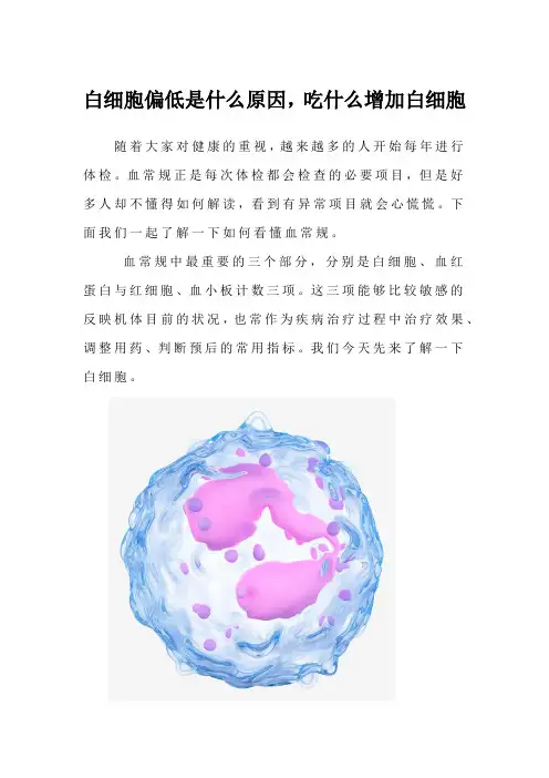 白细胞偏低是什么原因