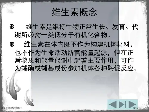 维生素和辅酶基础知识