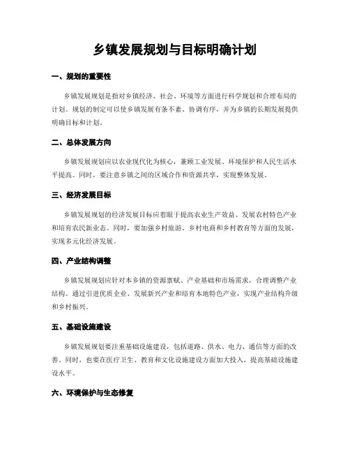 乡镇发展规划与目标明确计划