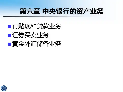 中央银行学3资产业务
