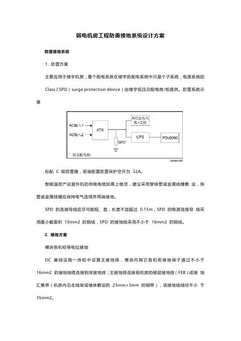 弱电机房工程防雷接地系统设计方案