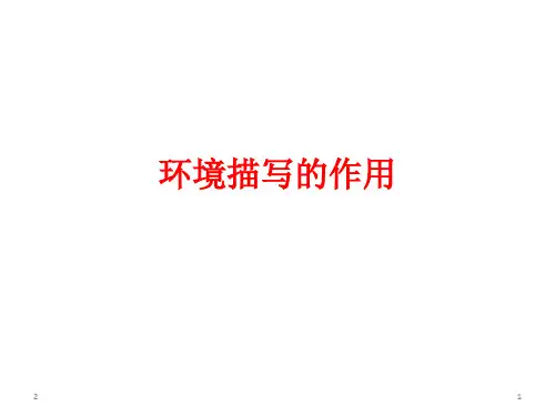 环境描写的作用(课堂PPT)