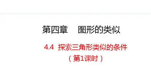 北师大版九年级数学上册探索三角形相似的条件第1课时课件