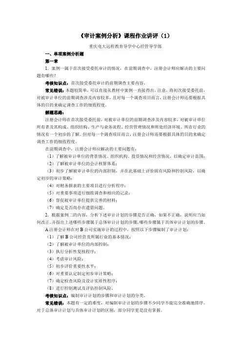 2014年审计案例研究