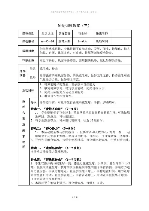 感统触觉教案3