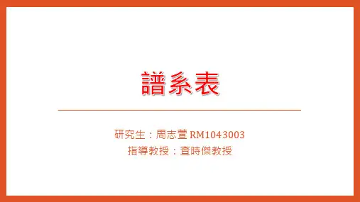 基督教与中国文化作业_谱系表_周志萱RM1043003