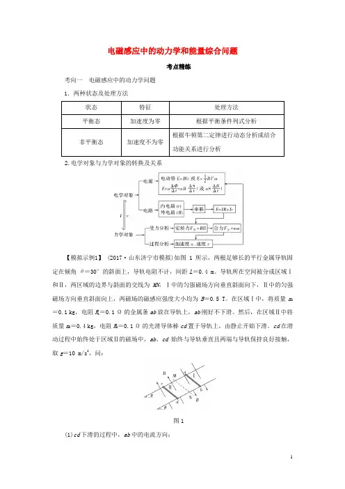 2018届高考物理一轮复习专题电磁感应中的动力学和能量综合问题导学案2