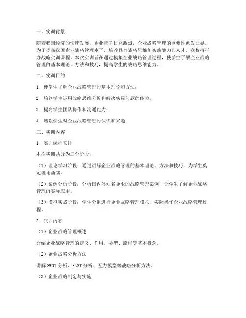 战略实训报告