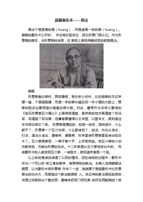 薛颠象形术——晃法