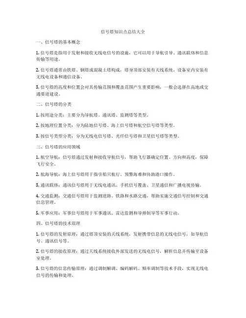 信号塔知识点总结大全