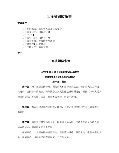 山东省消防条例