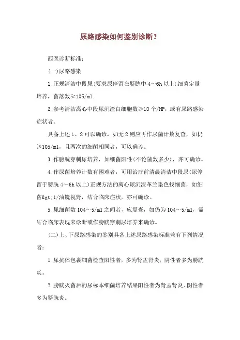 尿路感染如何鉴别诊断？