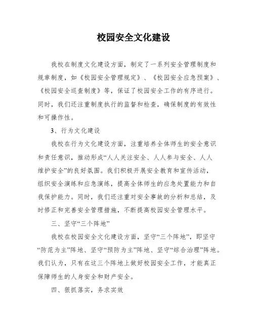 校园安全文化建设