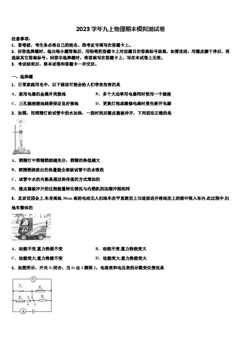 2023学年菏泽市九年级物理第一学期期末达标检测试题含解析