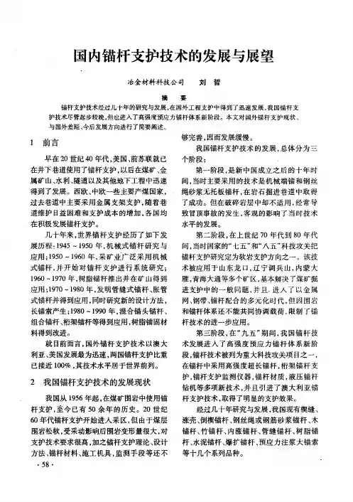 国内锚杆支护技术的发展与展望