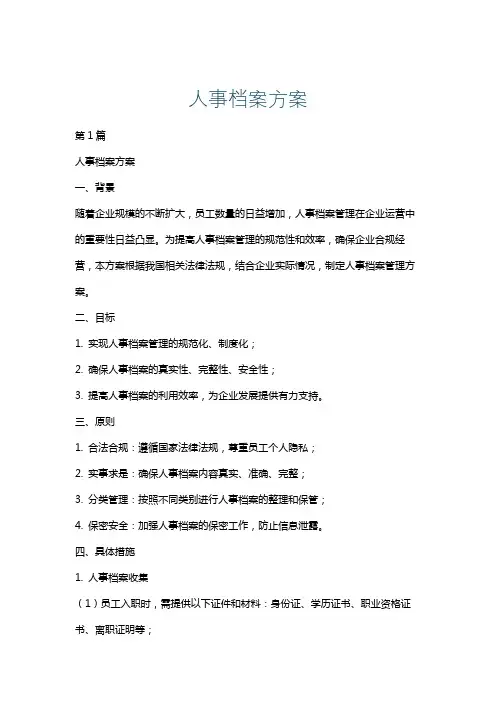 人事档案方案