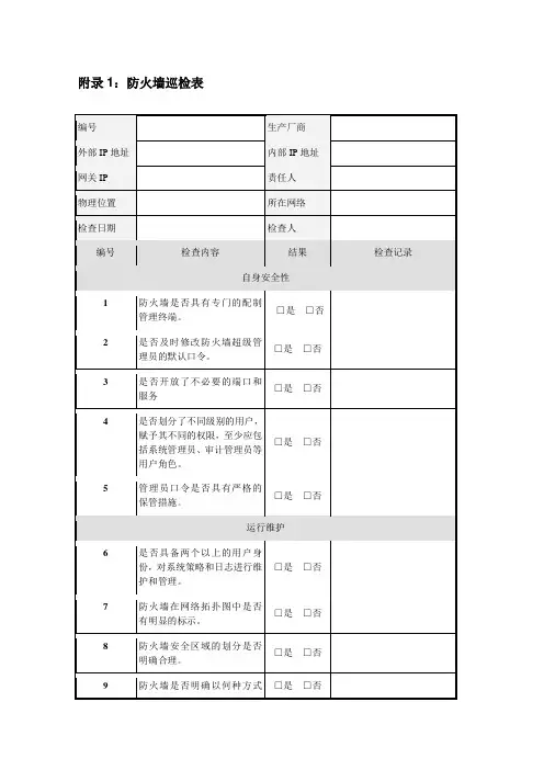 各种网络安全设备巡检报告