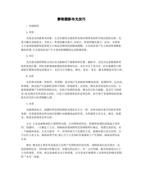 静物摄影布光技巧