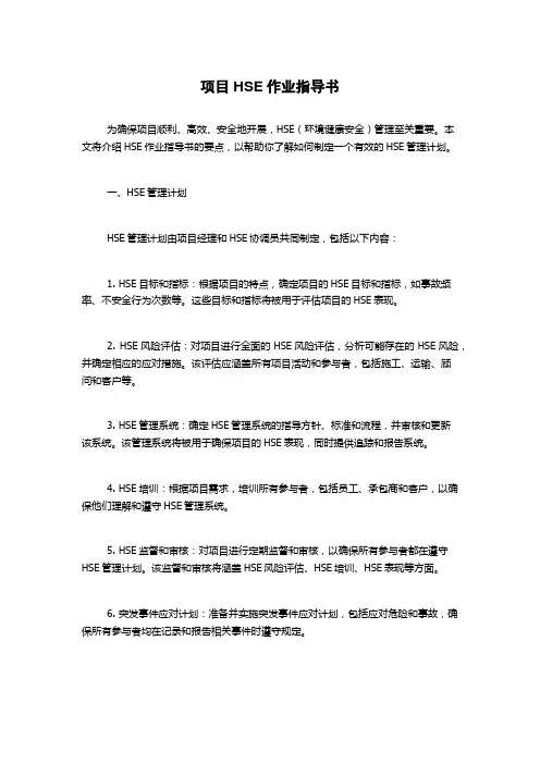 项目HSE作业指导书