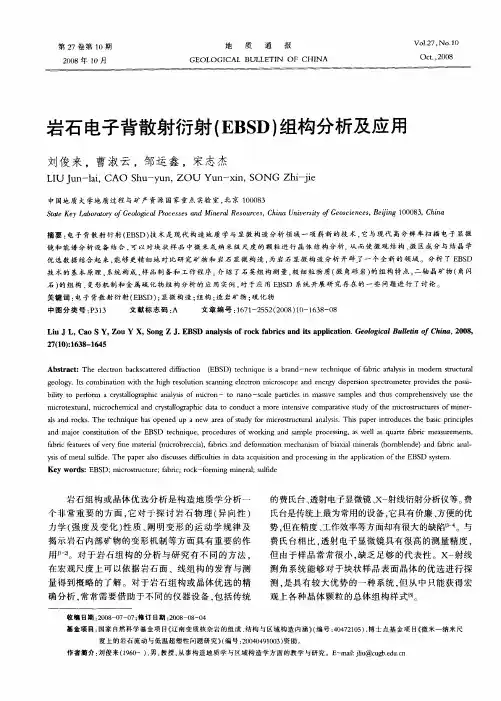岩石电子背散射衍射(EBSD)组构分析及应用