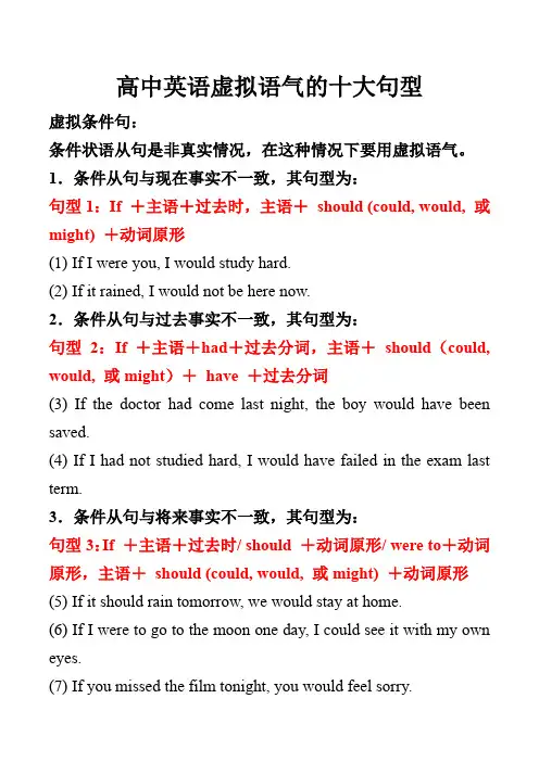 高中英语虚拟语气的十大句型