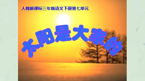 《太阳是大家的》优秀教学课件