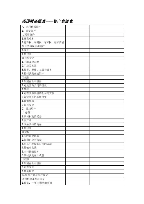 英国财务报表