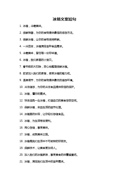 冰箱文案短句