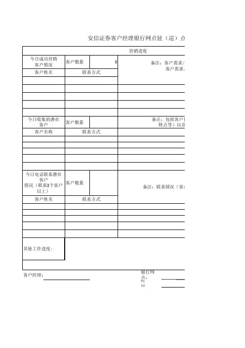 客户经理工作日志