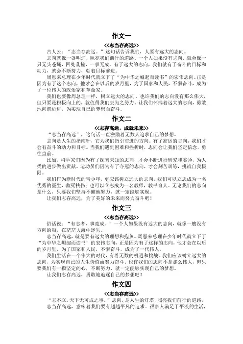 志当存高远作文300字