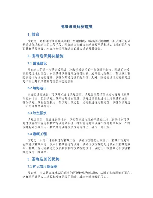 围海造田解决措施